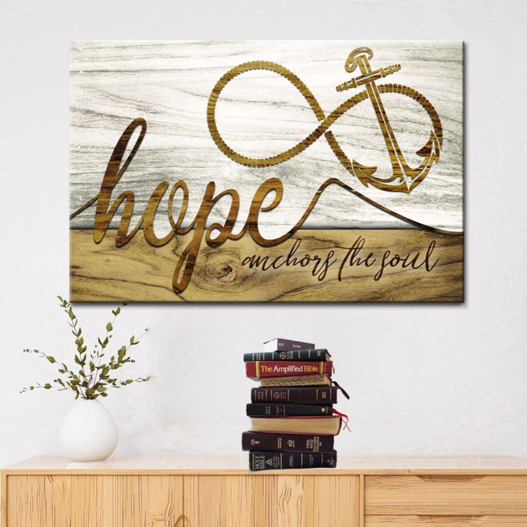 Hope Anchors the Soul Wall Art – Christian Canvas Print, Anchor Faith ...
