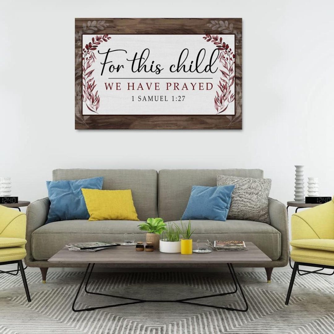 Faith Over Fear Christian Wall Art Canvas, Floral Scripture Wall Decor ...