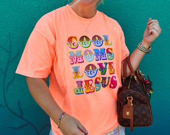 Cool moms love Jesus png, Mama PNG, Mom PNG,, Girly Png, Doodle Png, Preppy Floral Png, Mommy and Me Png, Mothers Day Png
