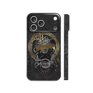 Medusa Phone Case | Dark Gold Greek Mythology Art for Luxury Lifestyle | iPhone Samsung & Pixel