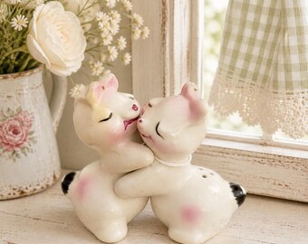 Van Tellingen Bunny Hug Salz Pfefferstreuer | 1950er Jahre Keramik Kitsch Küchen Dekor