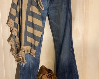 Jeans Vintage 7 For All Mankind Bootcut Y2K de tiro bajo y acampanados (Talla 25/30)