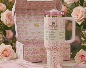 Stanley x LoveShackFancy 40oz Quencher H2.0 Tumbler Pink Floral Limited Edition