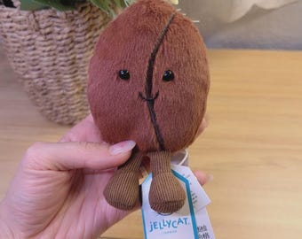 Jellycat Amuseable Coffee Bean Bag Charm Plush Keychain Cute Soft Toy Dust Bag