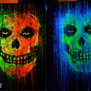 MISFITS logo band - uv reactive color - fluorescent paint