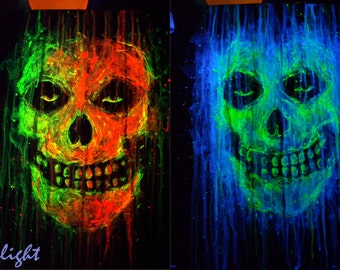 MISFITS logo band - uv reactive color - fluorescent paint