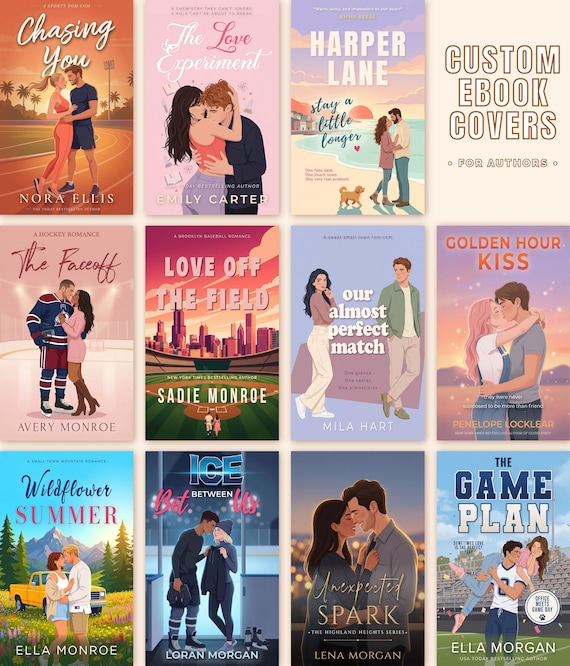 Custom eBook Cover Design, Illustrated eBook Cover, Romance Cover, Dark Romance Cover, Rom Com Cover, Fantasy eBook Cover
