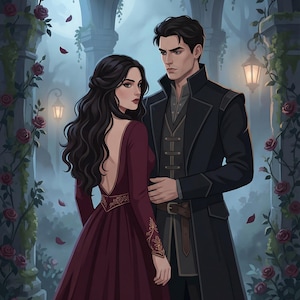 Romantasy Book Illustration for Authors, Custom Couple Art Commission, Dark Romance Character Illustration, Fantasy Scene Artwork