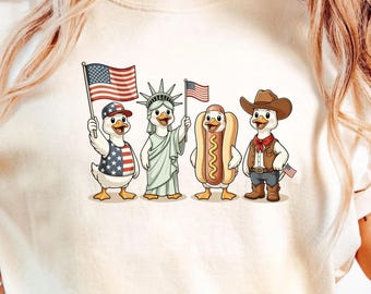 Comfort Colors 4th of July Shirt, Patriotic Goose T-Shirt, American Flag Shirt, American Goose Tee, Funny Independence Day Tee