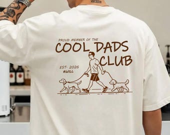 Cool Dads Club Personalized Shirt, Custom Dad Est Date Printed Shirt, Gift for Father with Name and Year, Funny Dad Shirt