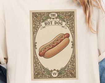 Hot Dog Tarot Card Shirt, Funny Hot Dog T-shirt, Hot Dog Shirt, Game day Shirt, Funny 4th of July Shirt, Labor Day Shirts