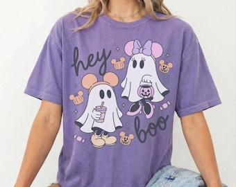 Comfort Colors® Mickey and Minnie in a Ghost Costume T-shirt, Boo Too You Halloween Tee, Mickey's Not So Scary Halloween Party Family Trip
