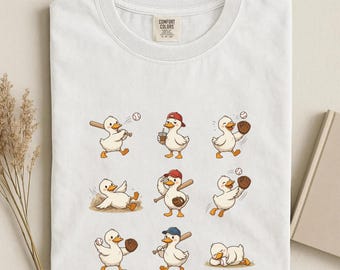 Silly Goose Baseball Shirt, Funny Goose Playing Sports Comfort Colors Tee, Baseball Game Day T-Shirt, Baseball Dad Gift