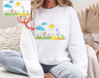 Custom Kids Art T-Shirt, Personalized Drawing Art Gift