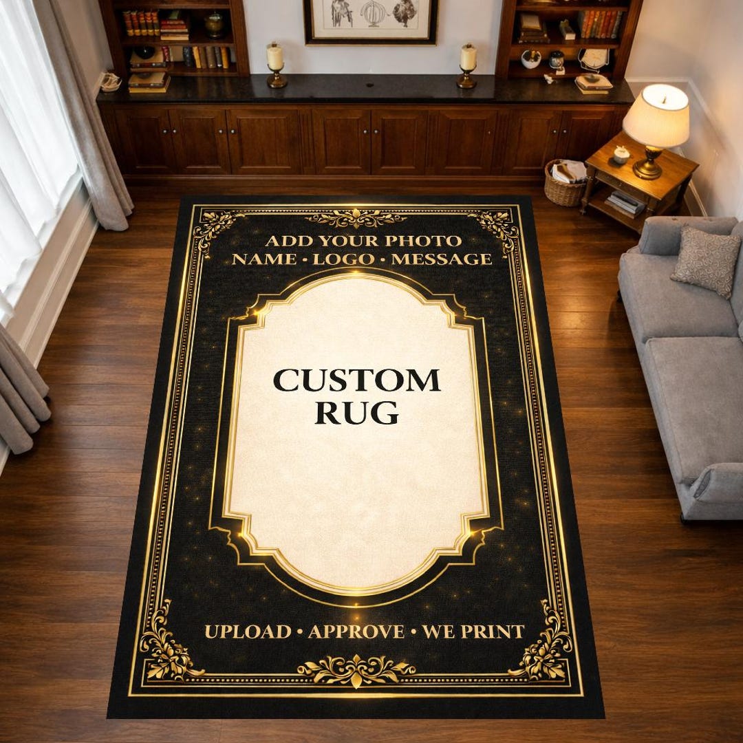 Personalized Custom Area Rug With Photo, Logo, Name or Message | Custom ...