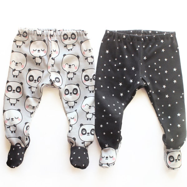 PANDALOVE Kids Baby Footed Pants pattern Pdf sewing, Baby Girl Boy Pants, Jersey Knit Pants with Feet, Toddler newborn to 6 years