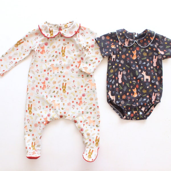 WEENSY Bodysuit Romper pattern Pdf sewing, COLLARED Jersey Harem romper,  Baby Boy, Baby Girl romper, preemie, newborn to 4 years