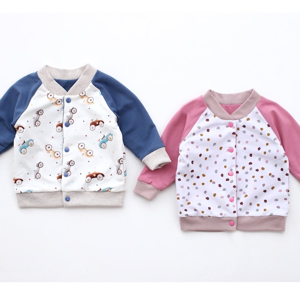 AMITY Jacket Children REVERSIBLE Bomber Jacket sewing pattern Pdf | Knit fabrics | newborn - 10 years