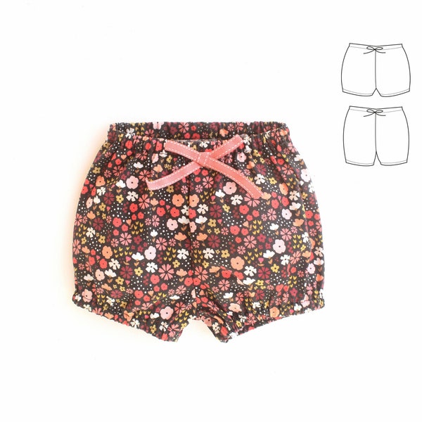 LOLLIPOP Mädchen Baby Shorts Pumphose, kurze und mittlere Länge, Schnittmuster Pumphose Kleinkind, Neugeborene - 10 Jahre Instant Download