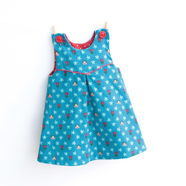 MINI TULIPS Girl Dress Pinafore sewing pattern Pdf, Woven, newborn up to 6 years