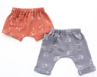 WINDandFIRE Kinder Hose Bermuda Shorts Schnittmuster Pdf, Baby Hose Shorts Schnittmuster Neugeborene - 10 Jahre