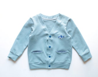 WHOOSH Children Boy Girl Cardigan pattern Pdf, Toddler Cardigan, Girl Boy Jersey Knit, 0 - 10 years