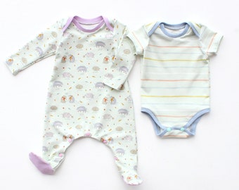 TEENSY Bodysuit Romper pattern Pdf sewing, ENVELOPE Neckline,  Baby Boy, Baby Girl romper, preemie, newborn to 4 years