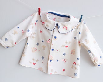 Petites étoiles motif chemise garçon fille patron de couture Pdf, enfants bébé bambin nouveau-né 3 6 9 12 18 m et 1, 2 3 4 5 6 ans téléchargement immédiat