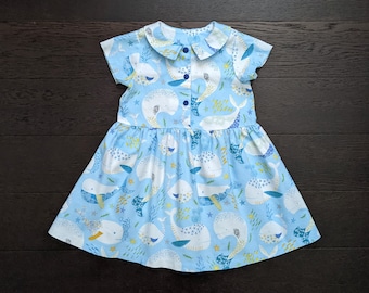 MALALA Girl Baby Girl Dress pattern Pdf, Woven, Three quarter or short Sleeves, newborn up to 10 years