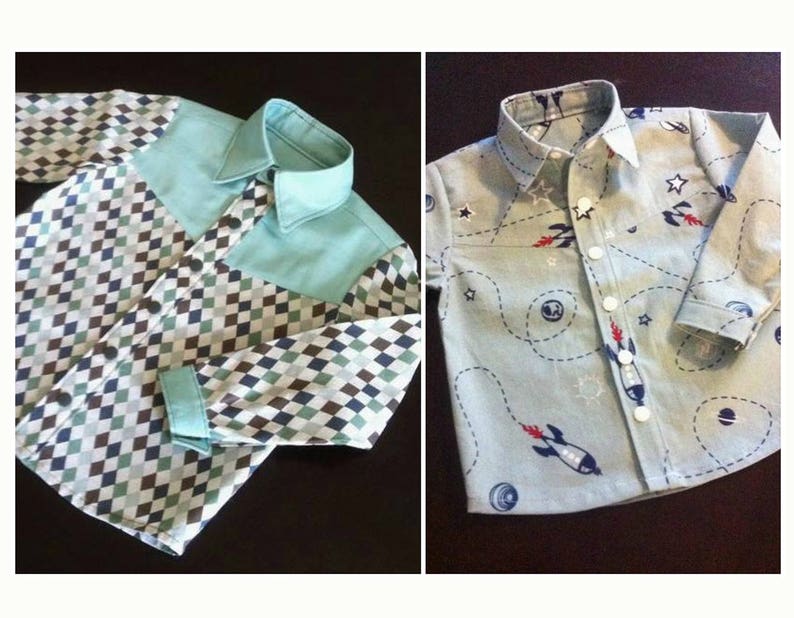 Boy Girl Shirt, YOKE Shirt Children Shirt Toddler Baby Shirt pattern Pdf sewing , Long and Short Sleeve, newborn up to 10 years image 9