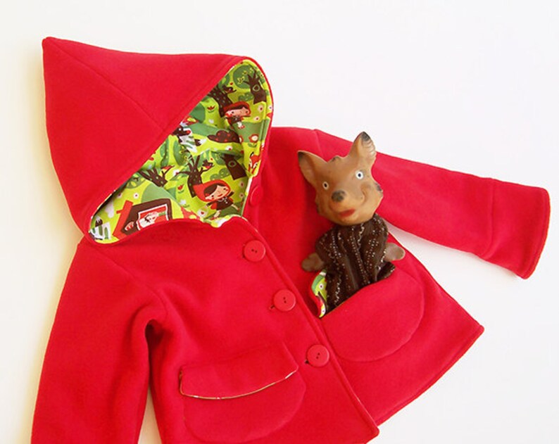 LITTLE RED Riding Hood Girl Jacket pattern Pdf sewing Coat Etsy