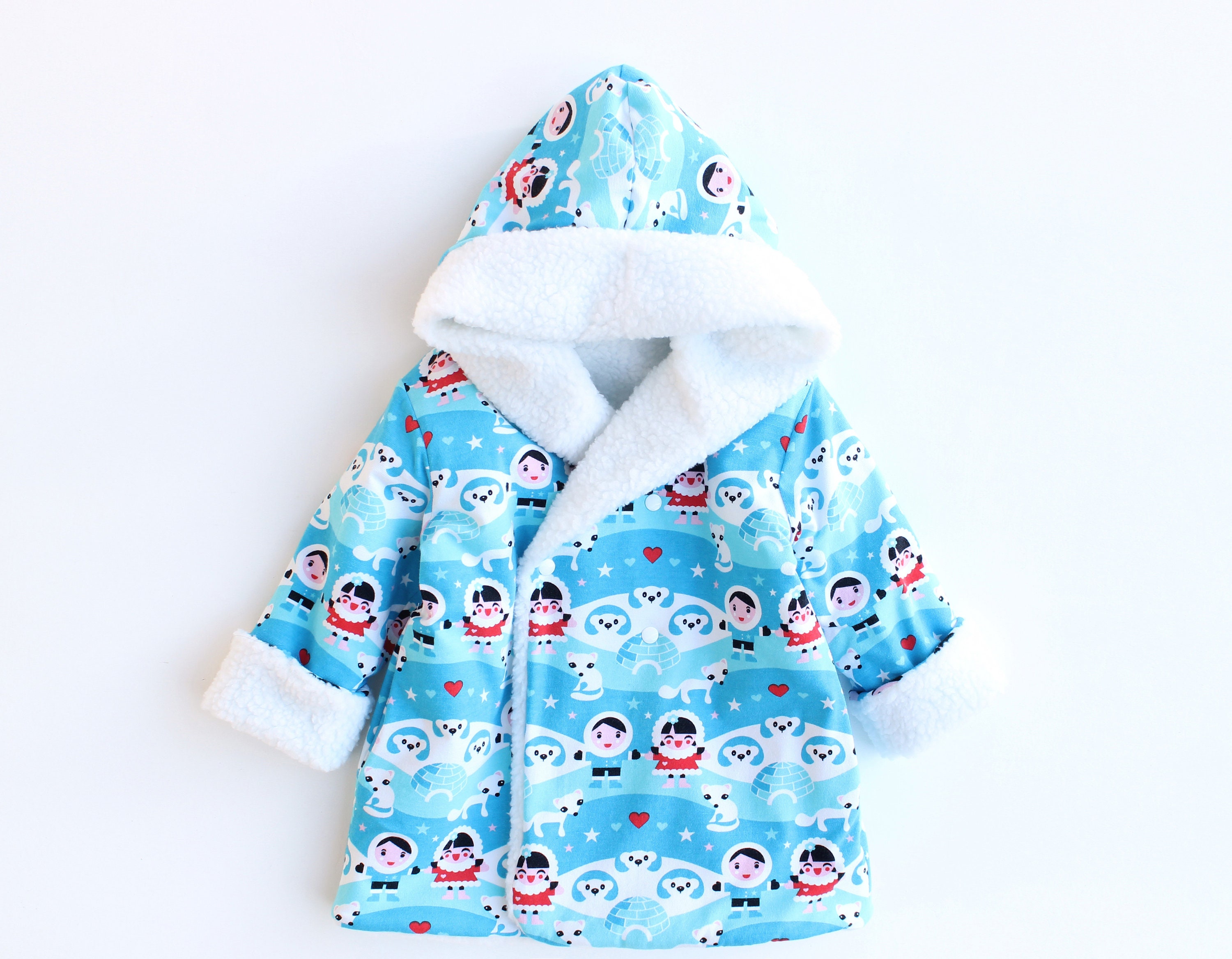 Hearts Hooded Jacket Pattern Pdf Sewing Reversible Woven And Etsy