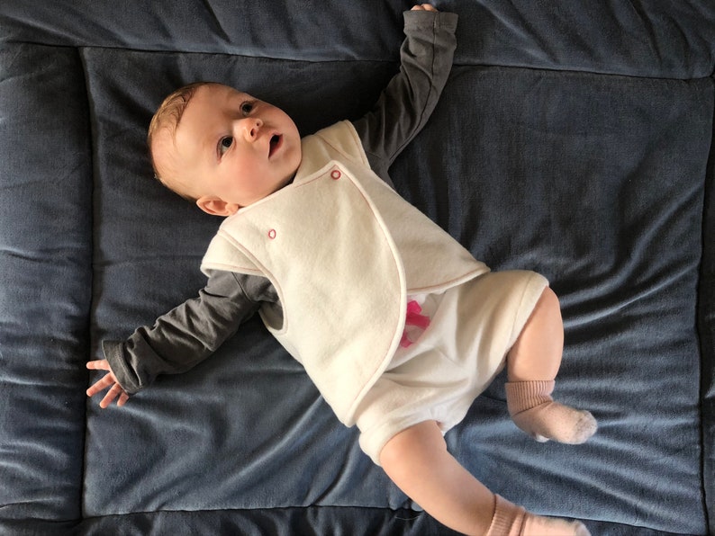HEURE DU TEA Fille bébé fille modèle de gilet couture Pdf, RÉVERSIBLE, mancherons, nouveau-né 10 ans image 4