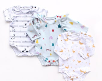 JAZZY Tee Bodysuit Patron de couture PDF, tricot, prématuré jusqu'à 6 ans