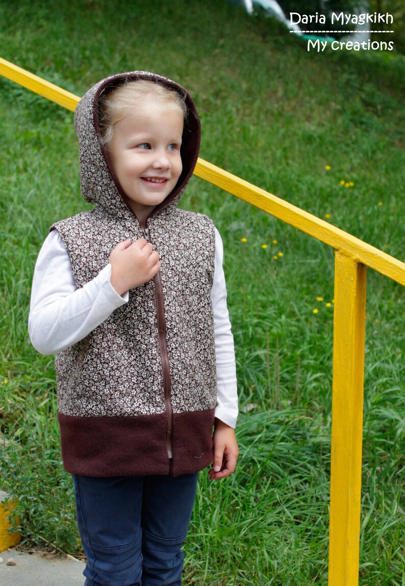 DRAGON Boy Girl Hooded Vest pattern Pdf sewing pattern Hoodie Etsy