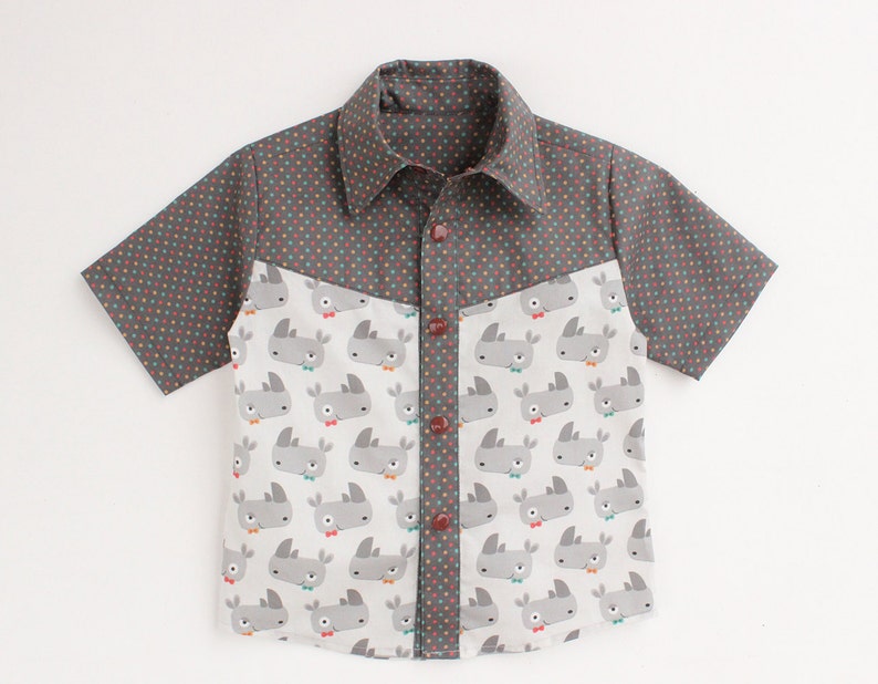 Boy Girl Shirt, YOKE Shirt Children Shirt Toddler Baby Shirt pattern Pdf sewing , Long and Short Sleeve, newborn up to 10 years image 2