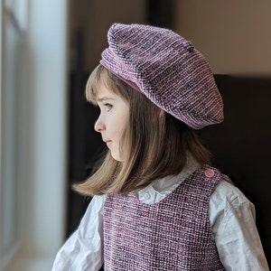 BONNIE WEE Beret Hat sewing pattern, Reversible, preemie 10 years, Woven and Knit image 2