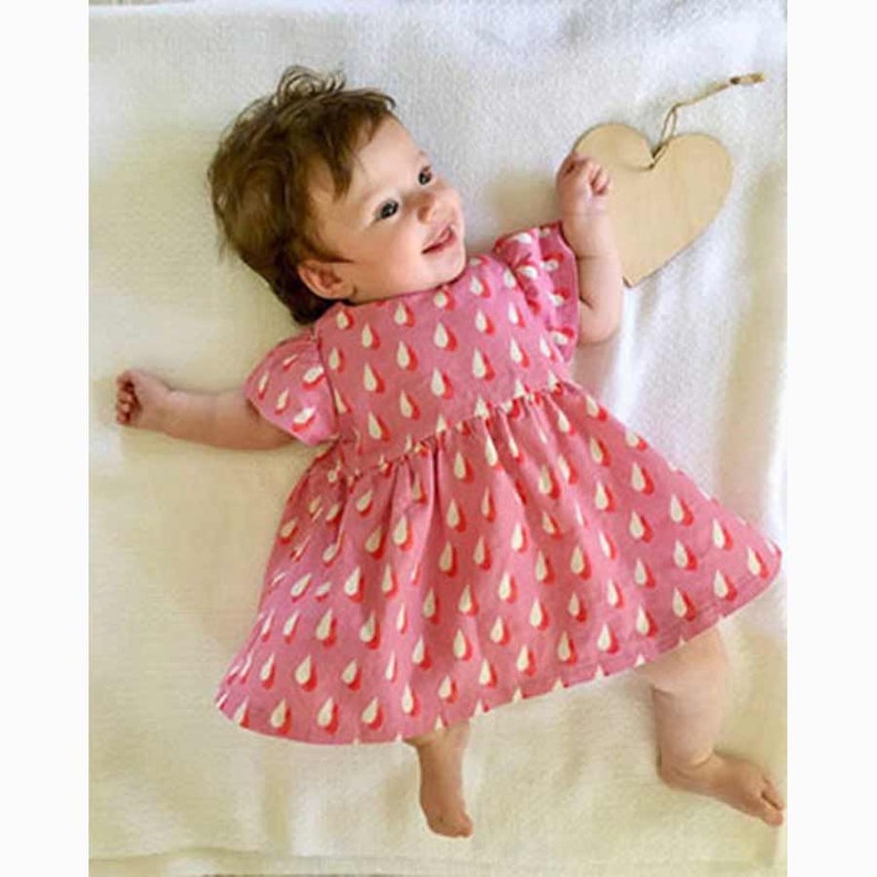 GINKGO Girl Dress sewing pattern Pdf, Woven, newborn up to 10 years image 2