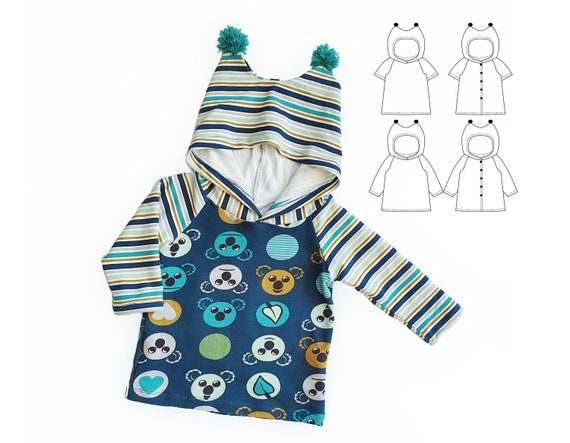 STRIPED HOODED KNITTED CARDIGAN, NEWBORN STRIPED HOODED KNITTED CARDIGAN, NEWBORN