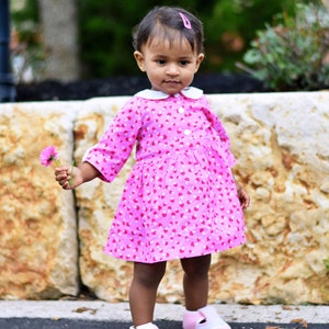 MALALA Patron de couture de robe pour fillette, tissé, manches courtes et manches longues 3/4, nouveau-né jusqu'à 10 ans image 5