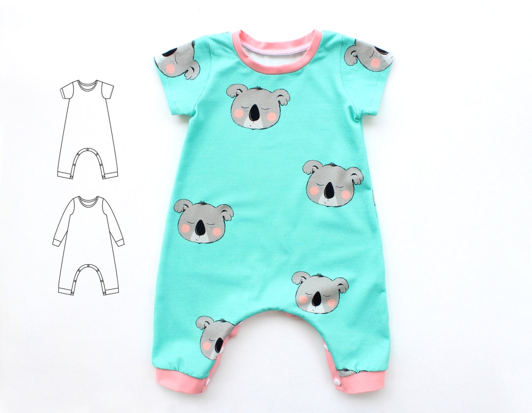 FUNNY FRIENDS Long Romper Pattern Pdf, Jersey Harem Romper, Short and ...