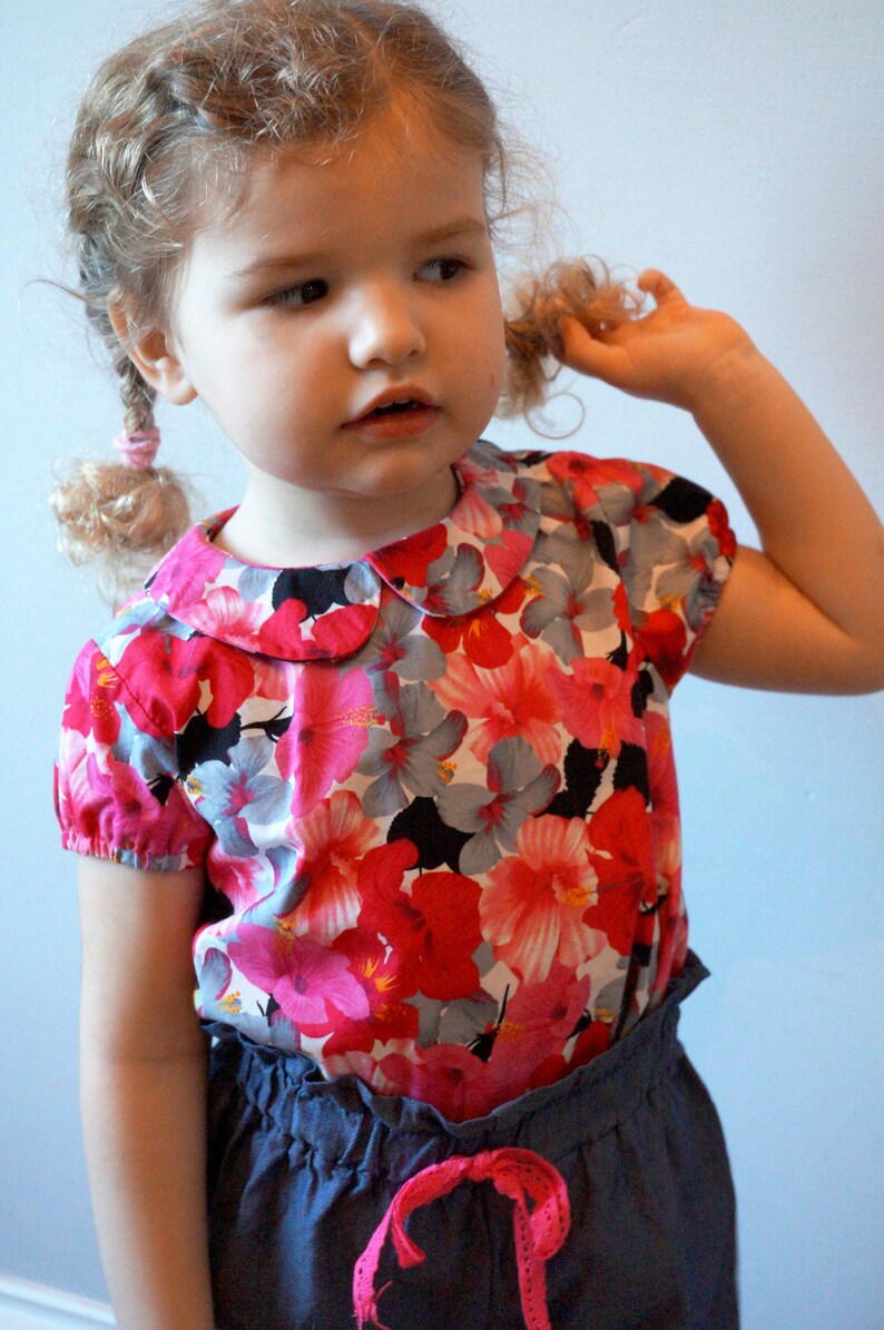 Woven Collared Girl Shirt Pattern Newborn 10 Years Etsy UK