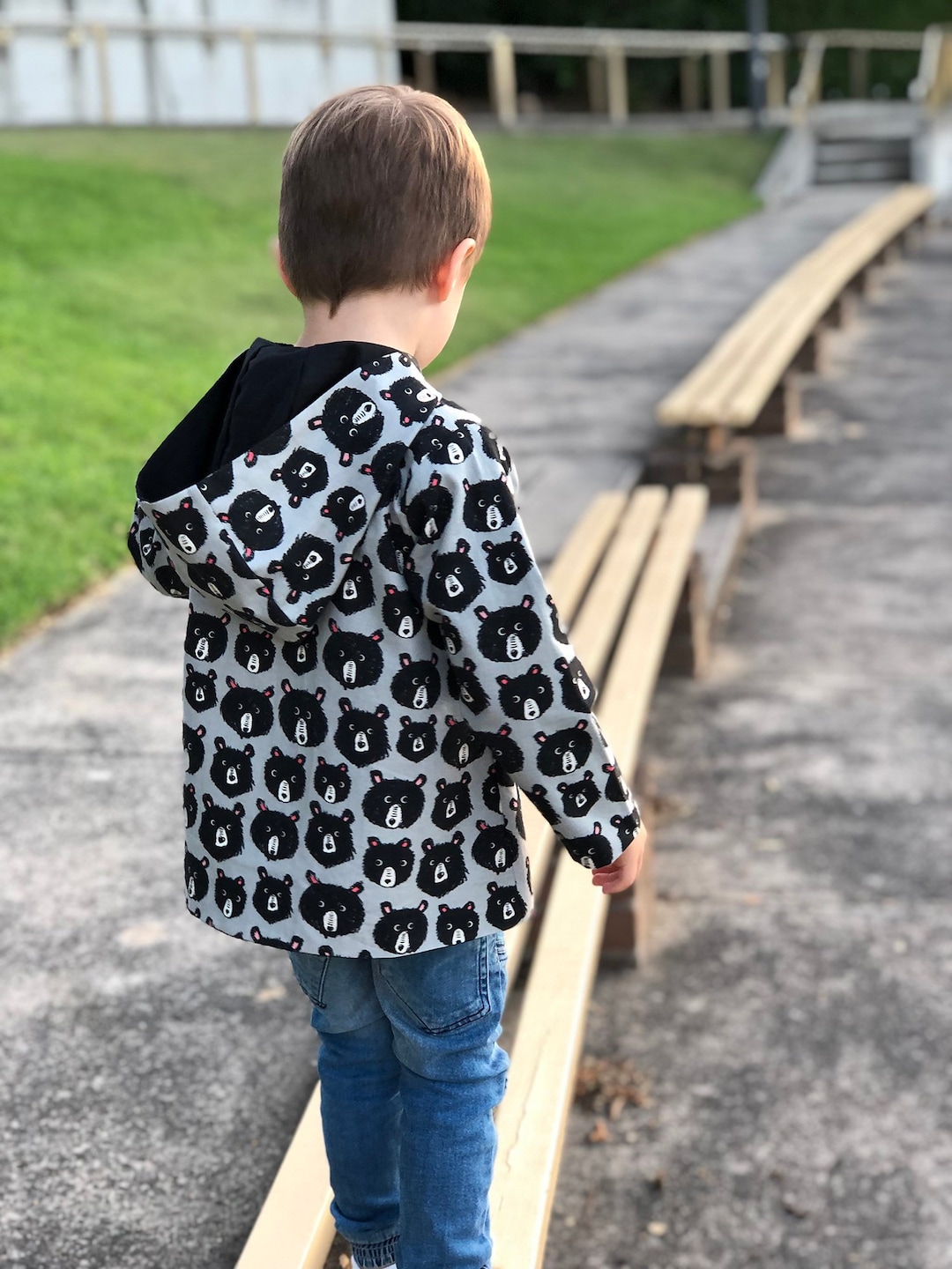 Children Reversible Hooded Jacket Pattern Pdf Sewing Baby 