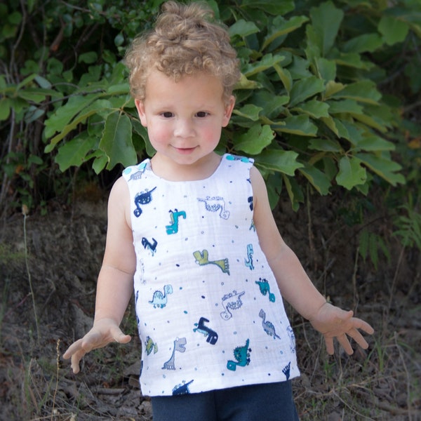 PEPPY Top, Boy Girl Baby Top Pdf sewing pattern/ UNISEX with Straps/ Woven Toddler Top Blouse, newborn up to 10 years INSTANT Download