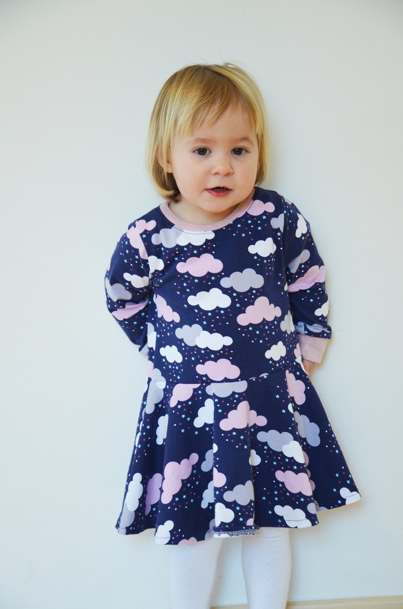 Girl Baby Girl Knit Jersey Dress pattern Pdf sewing DOODLE Etsy