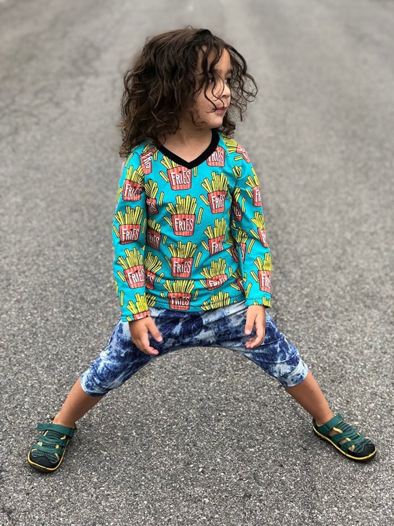 GRUNGE Tshirt Boy Girl Pattern Pdf Sewing V Neckline Raglan Etsy