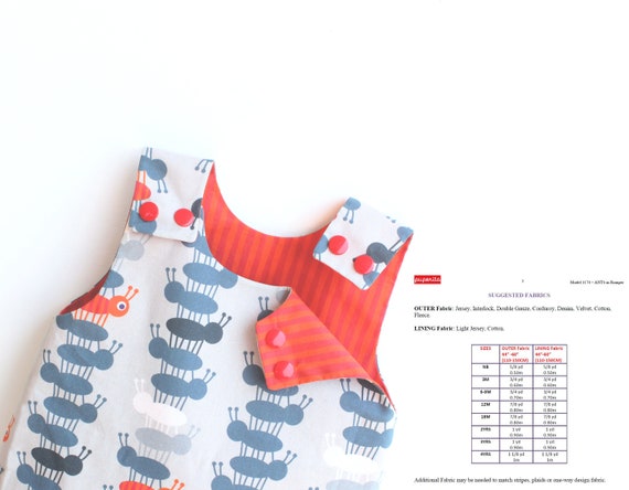 Patr n de mameluco reversible para beb ni o ni a Pdf Patr n de