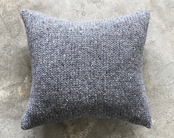 Decorative Cushion Cover Chunky Wool Knit Charcoal Grey Throw Pillow Cover Grey Chunky Knitted Scatter Cushions Knitted Wool Tweed Cushion