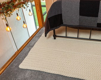 Tappeto Uncinetto Tappeto Mat Chunky Cream Pure Wool Rug Lana Lana Tappeto Cream Rug Wool Mat Chunky Knit Rug Chunky Tappeto Uncinetto Tappeto Maglia Tappeto Knitted Mat