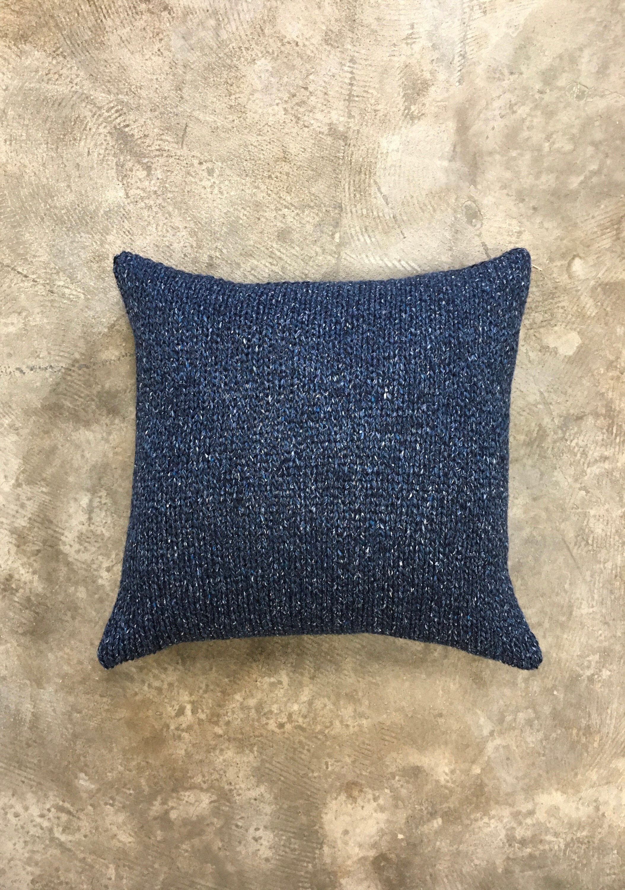 Sample SALE Knit Cushion Cover Wool Knit Cushion Blue Wool Etsy